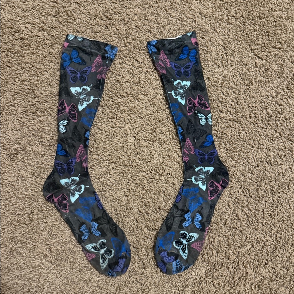 Butterfly Print Compression Socks